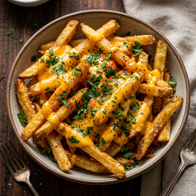 بطاطس مقلية مع الجبن